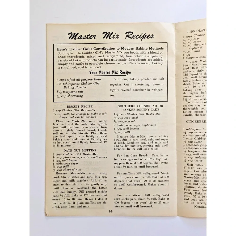 Vintage Clabber Girl Baking Powder Recipe‎ Booklet Mid Century Baking Recipes
